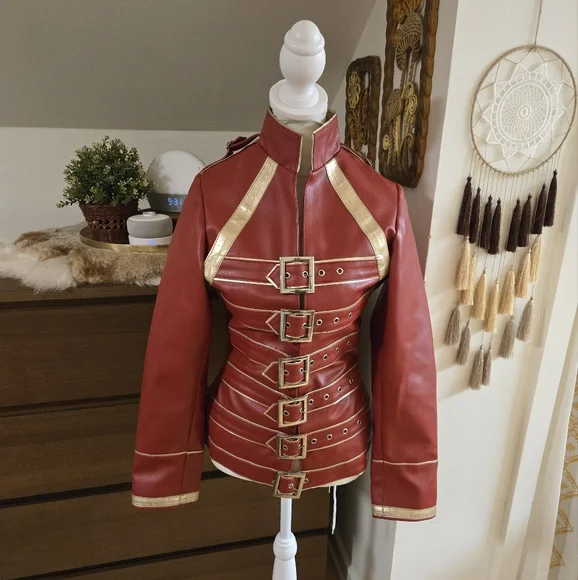 Queen Freddie Mercury red leather buckle concert jacket - Picture 7 of 9